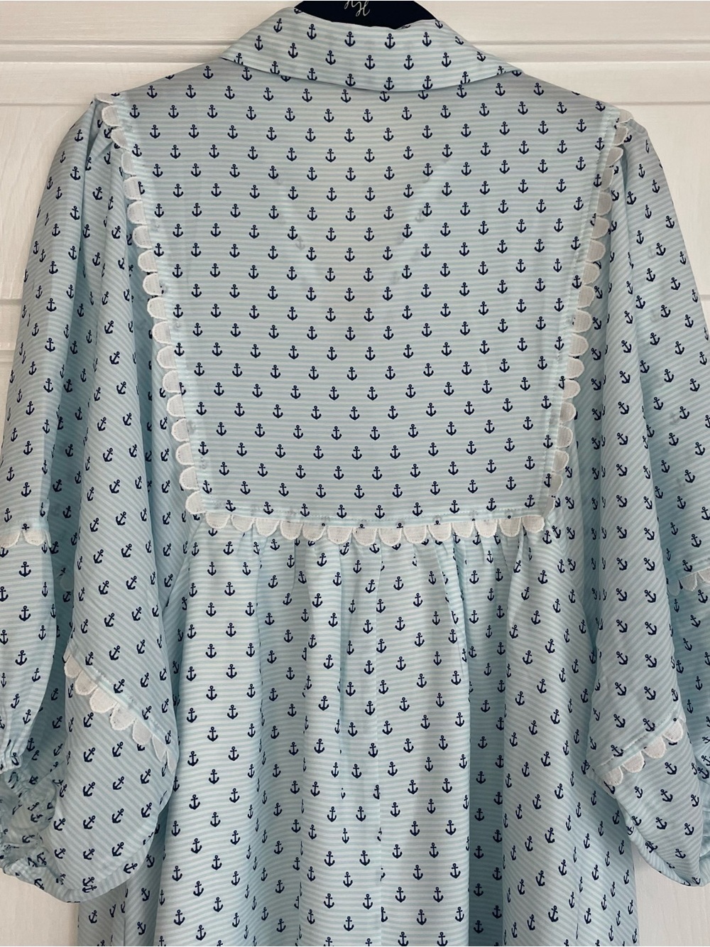 Simply Southern Coastal Patchwork Anchor Print Dress Nautical - Picture 7 of 7